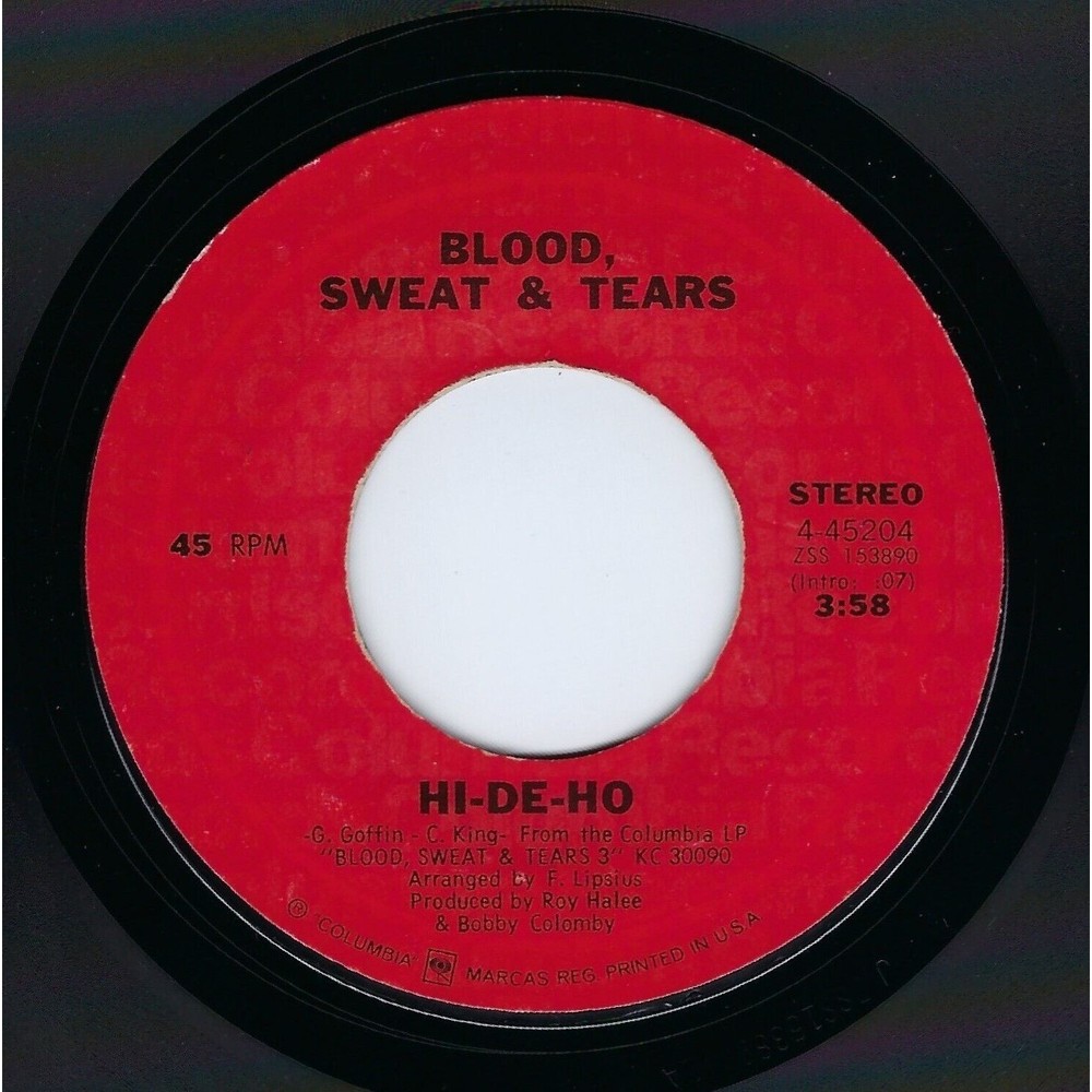 Blood, Sweat & Tears 45 Hi-De-Ho / The Battle on Columbia EX Rock